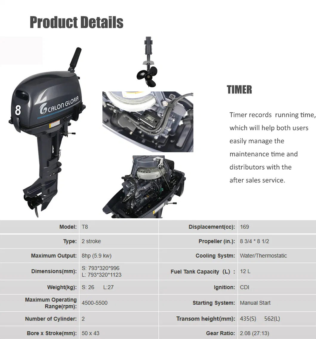 Cg Marine New Condition 2 Stroke 8HP/9.8HP Boat Engine Outboard Motor