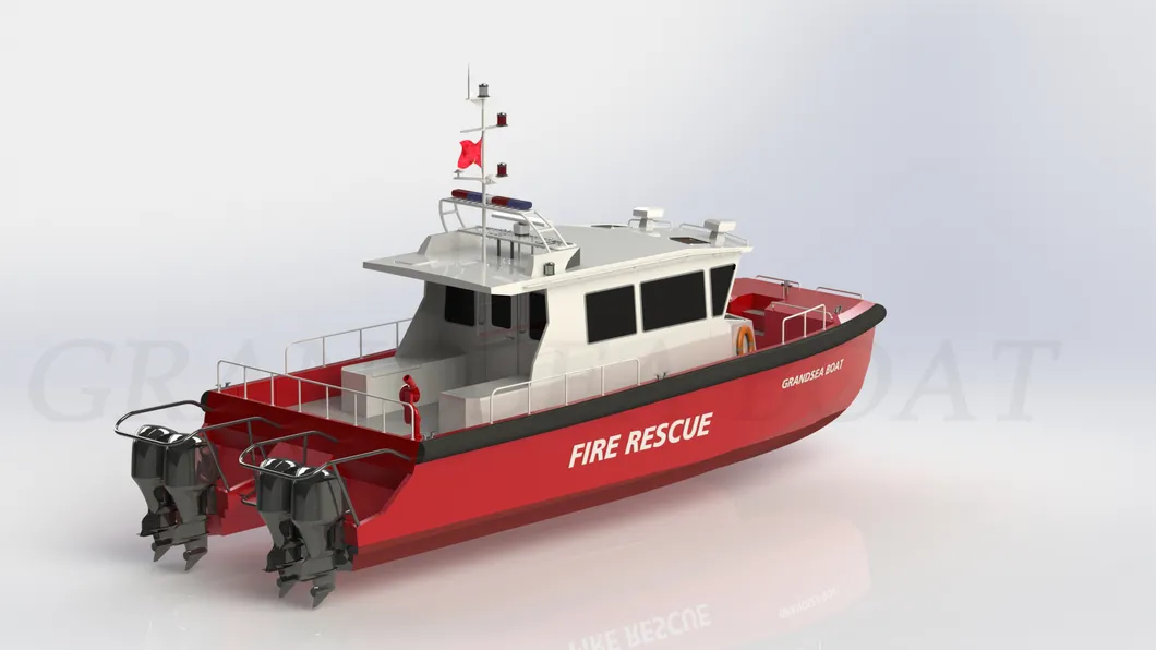 China 13m Aluminum Catamaran Fire and Rescue Work Boat for Sale