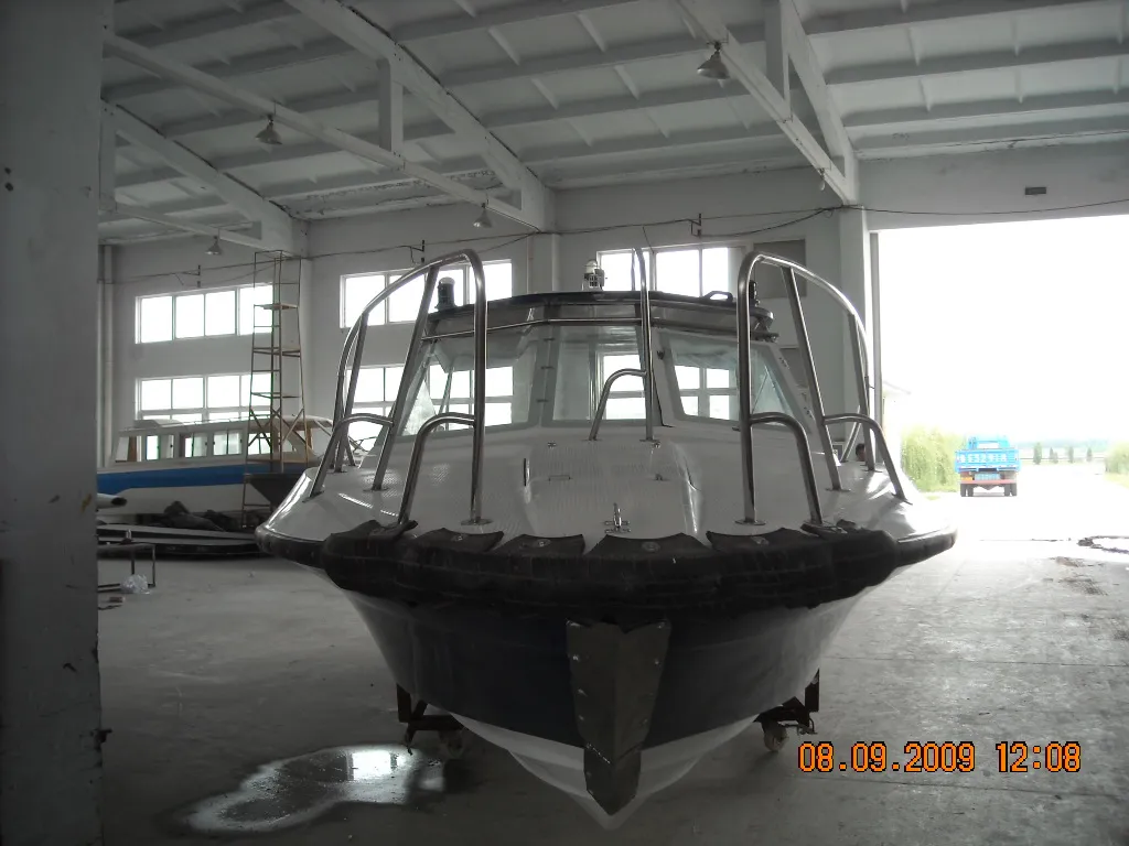China 7.6m 12persons Fiberglass Fibreglass High Speed Motor Cabin Boat