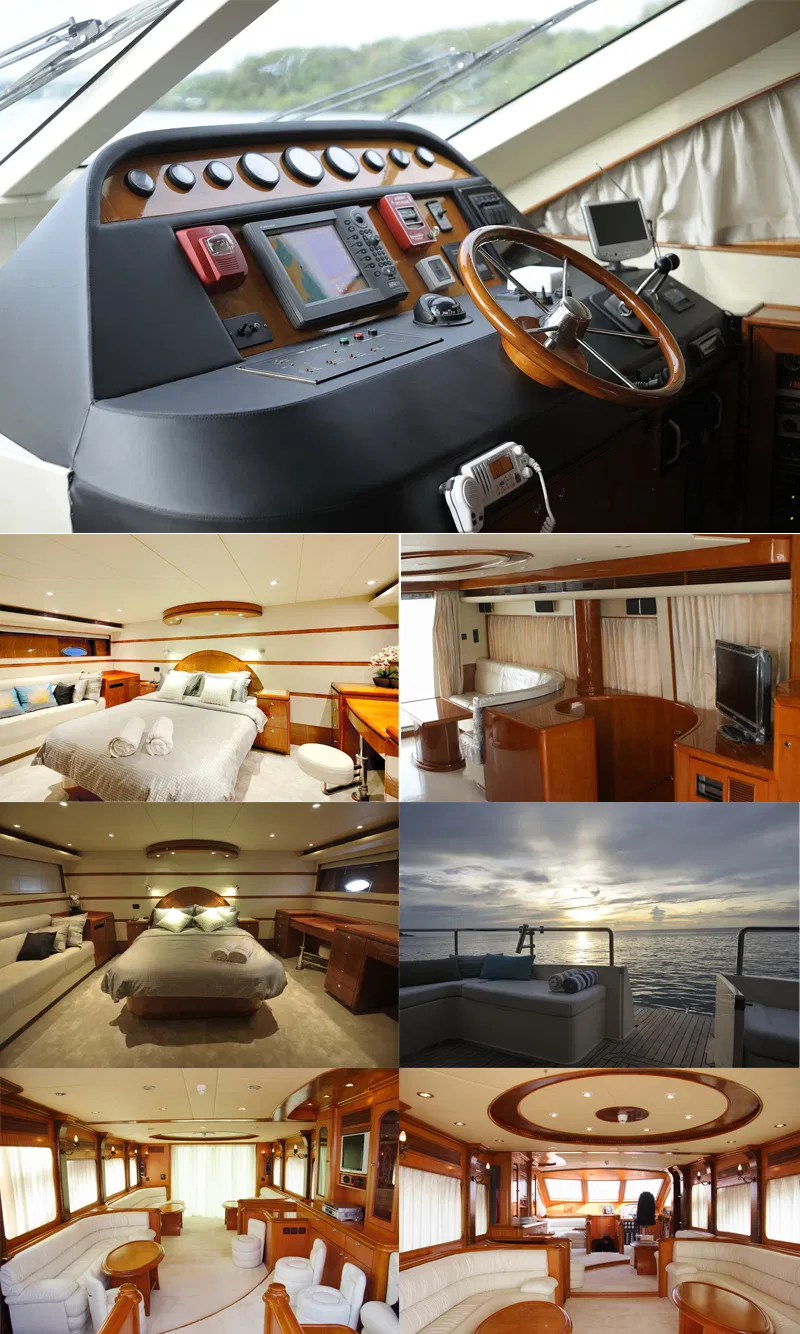 China New Best Luxury Lamberti 80 Yacht Boat for Sale