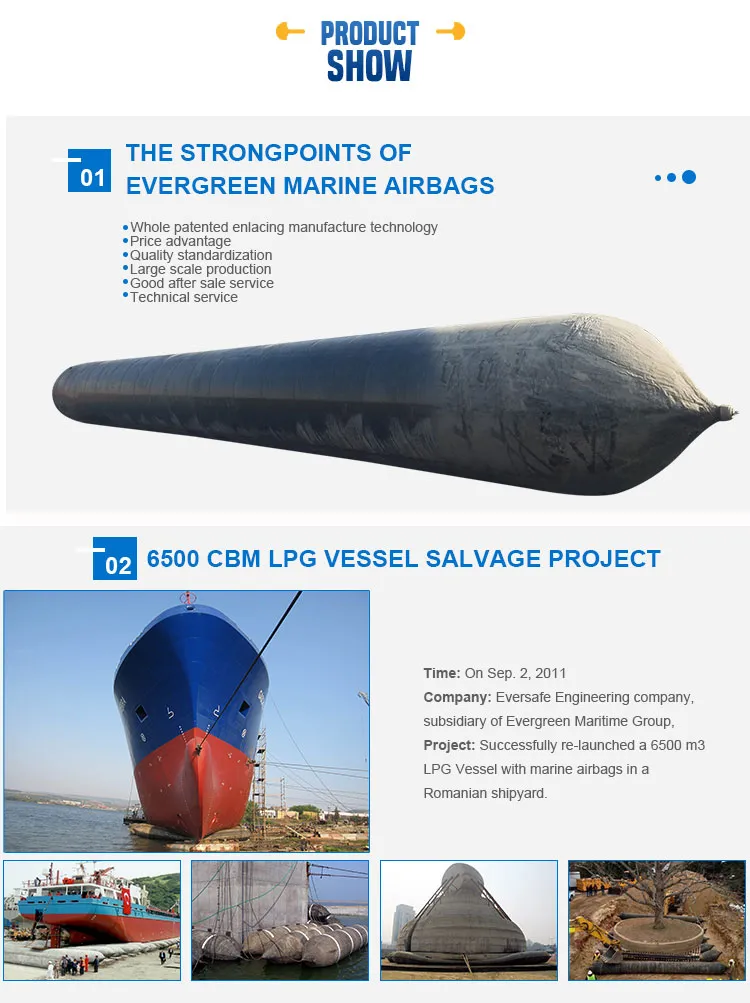Chinese Pneumatic Ship Launching Airbag