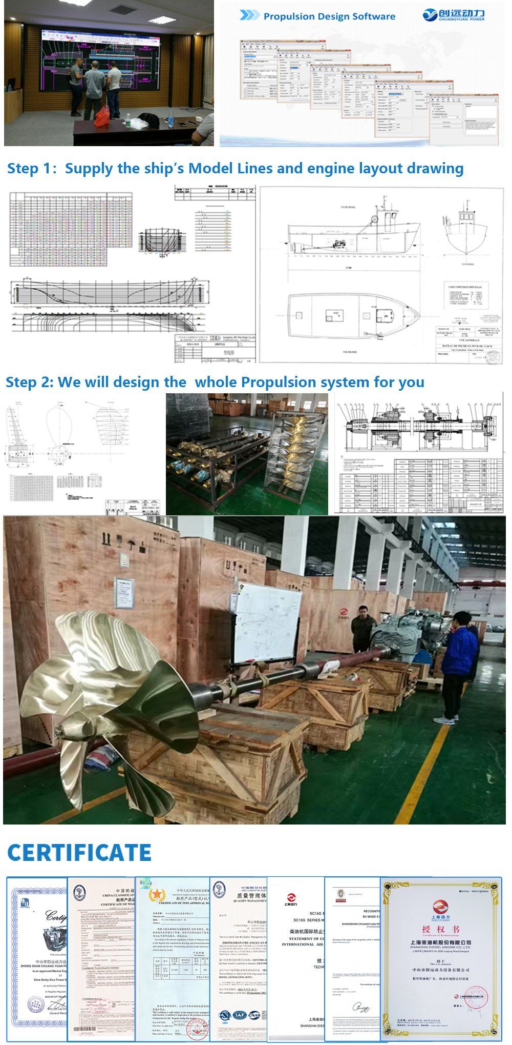 Inboard 600HP Marine Propulsion Japanese Used Assembly Complete Diesel Engine with Advance Transmission Gearbox