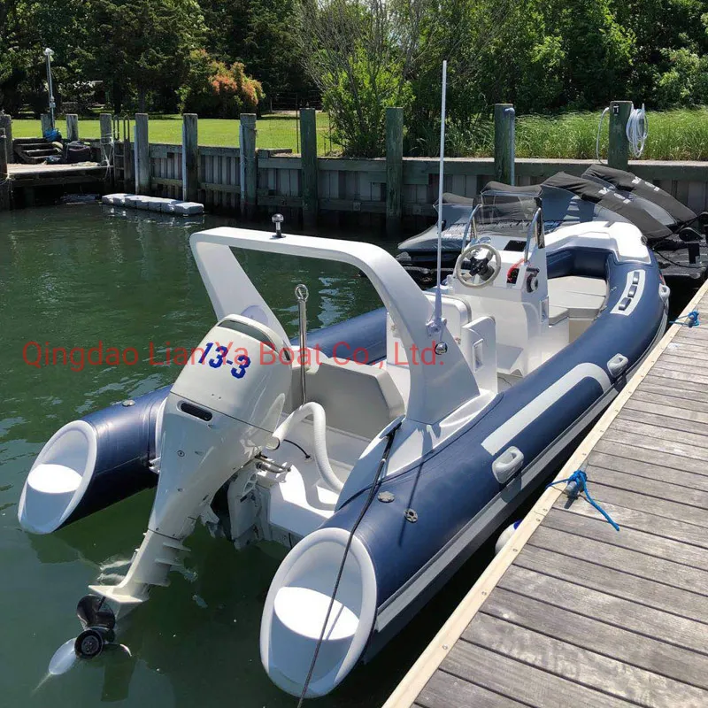 Liya 3.3-8.3m Fiberglass Rib Boat Inflatable Boat with Canopy