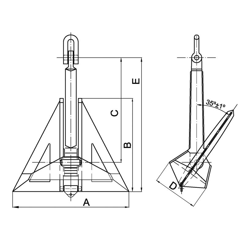 Lr, ABS, BV, Kr, Dnv Certificated Hhp Delta Type Anchor for Mooring Project