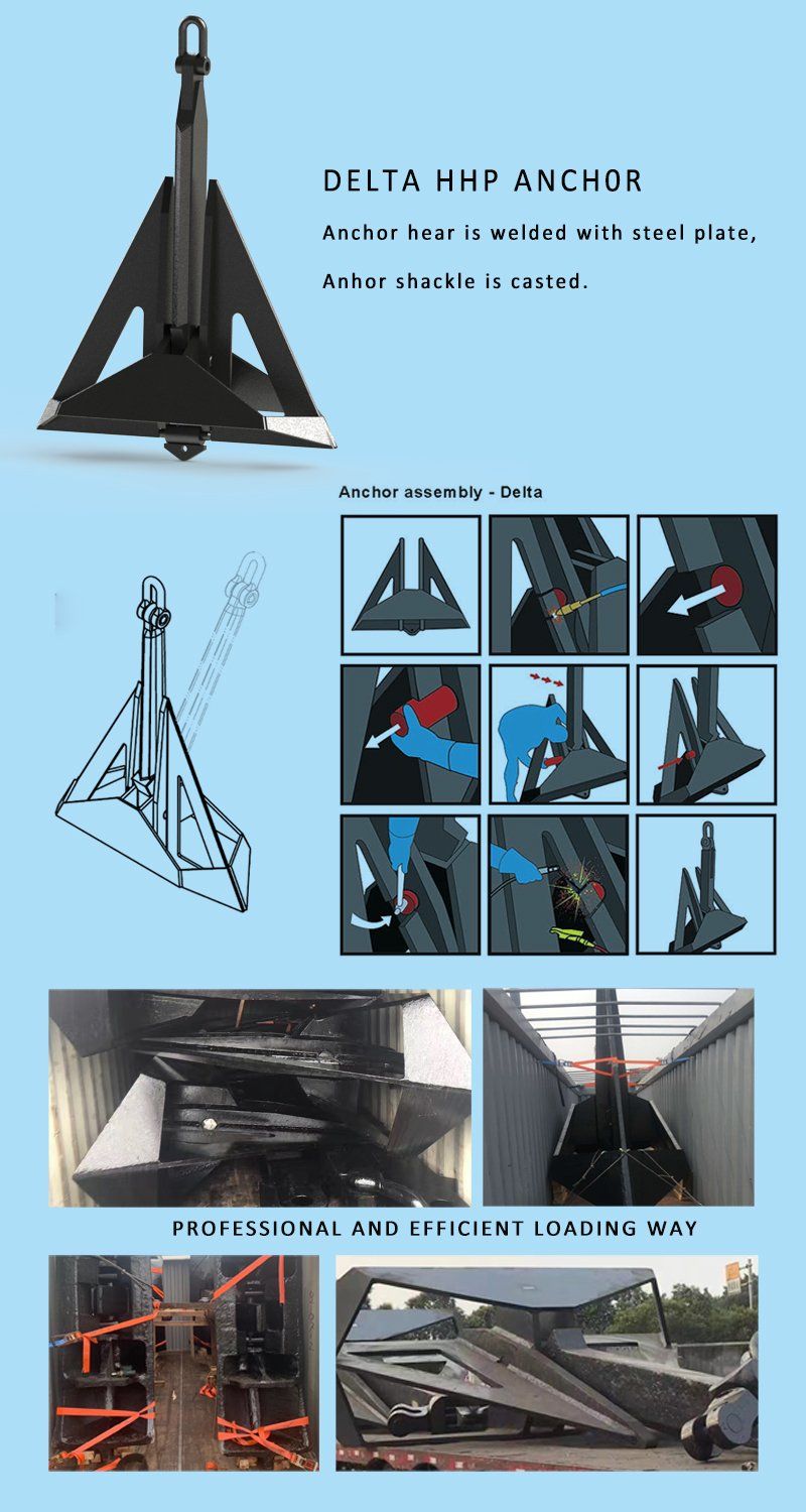 Lr, ABS, BV, Kr, Dnv Certificated Hhp Delta Type Anchor for Mooring Project