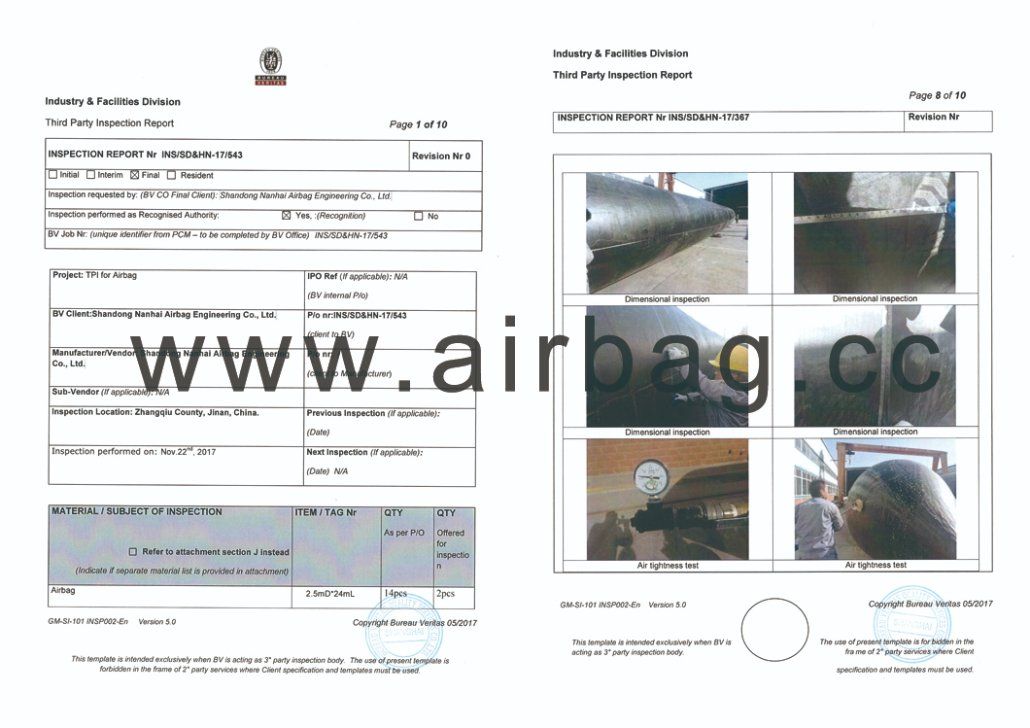 Marine Salvage Airbags for Lifting a Sunken Ship, Vessels