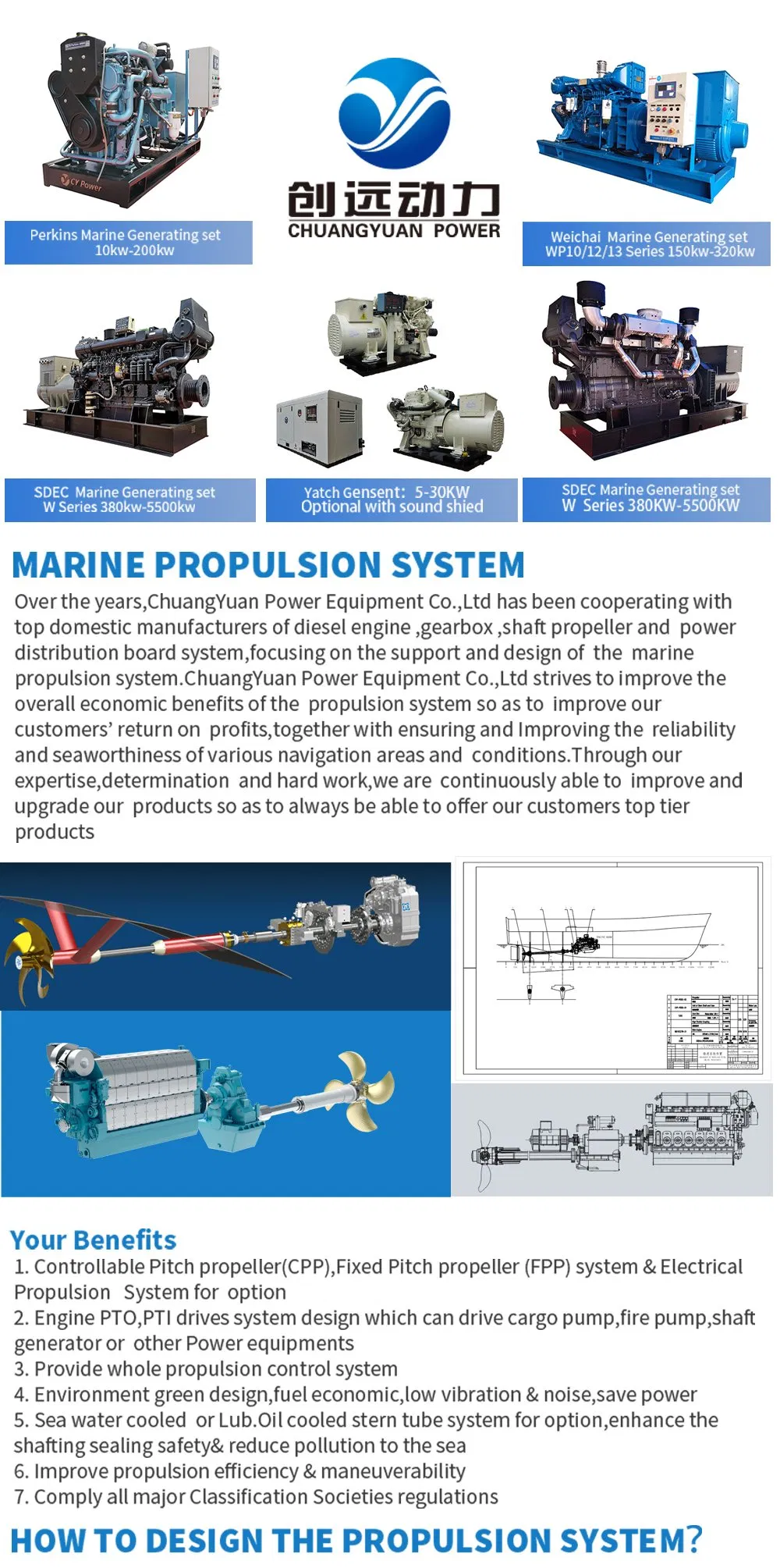 Original New Sdec 6 Cylinder 500kw 680HP Chinese High Speed Motor Large Marine Diesel Engine Set with Gearbox