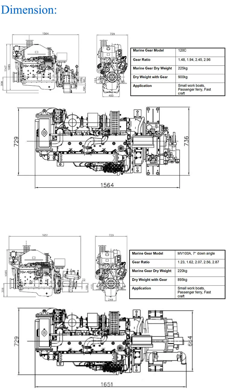 Sdec Sc7h250ca2 Model 220HP Propulsion Integration Shaft Boat Marine Diesel Engine