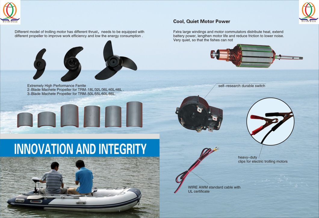 Thrust 36lbs Electric Trolling Motor for Inflatable Boat for Fising Boat Black Color 12V