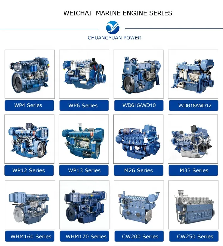 Weichai 900-1100HP 12 Cylinders Diesel Marine Propulsion Engine for Sale